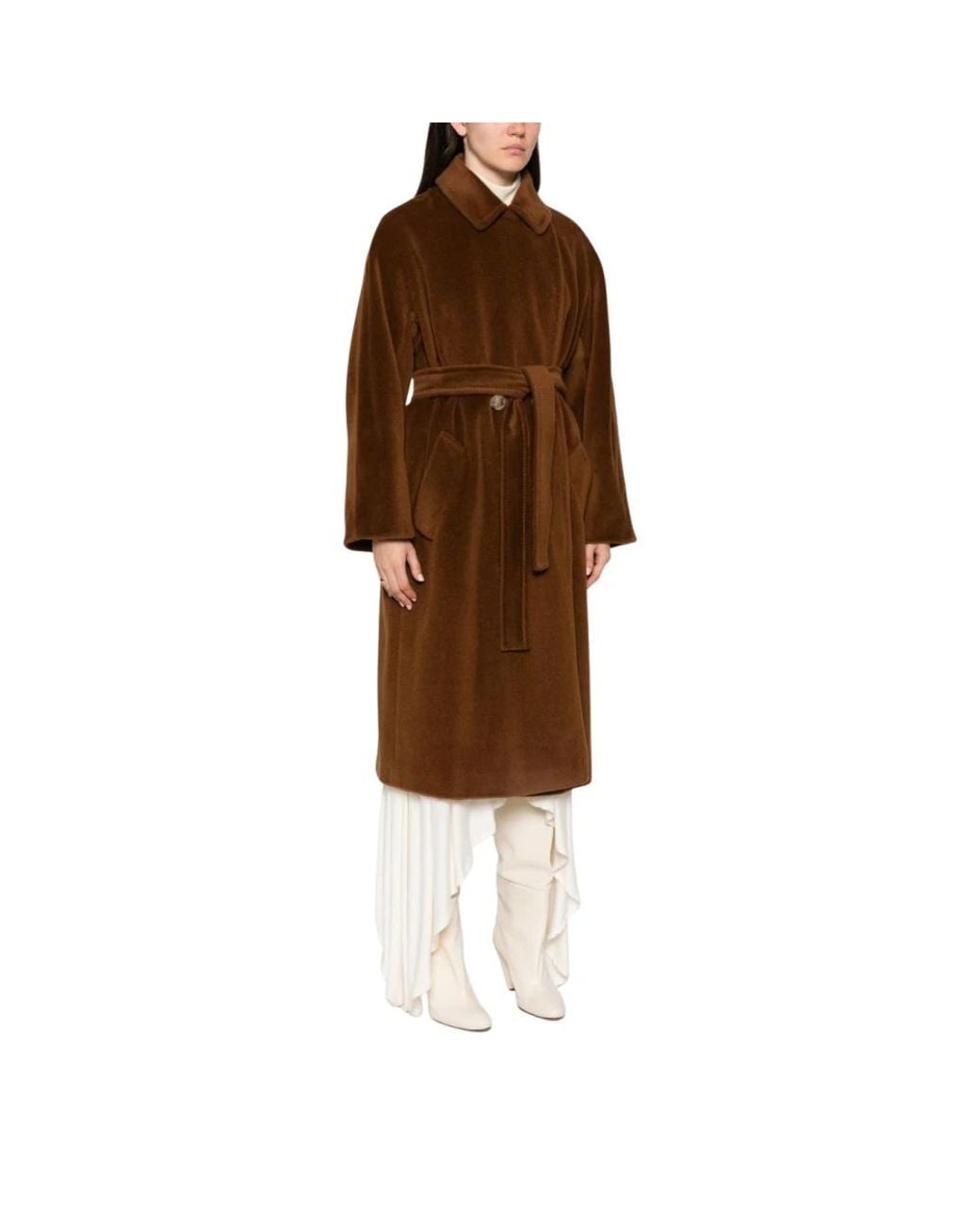 Marella Brown Belted Coats