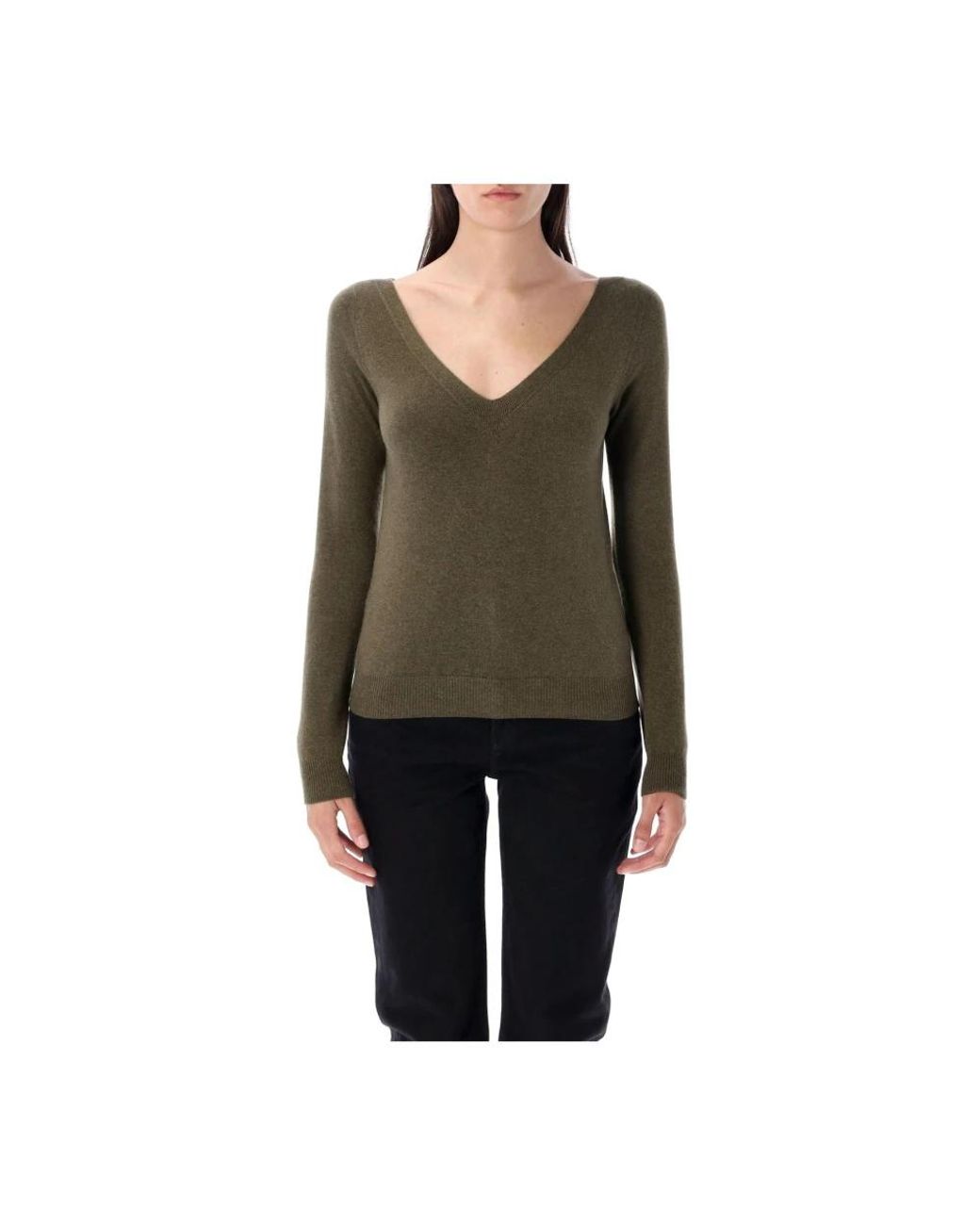Saint Laurent Green Cashmere Knitwear