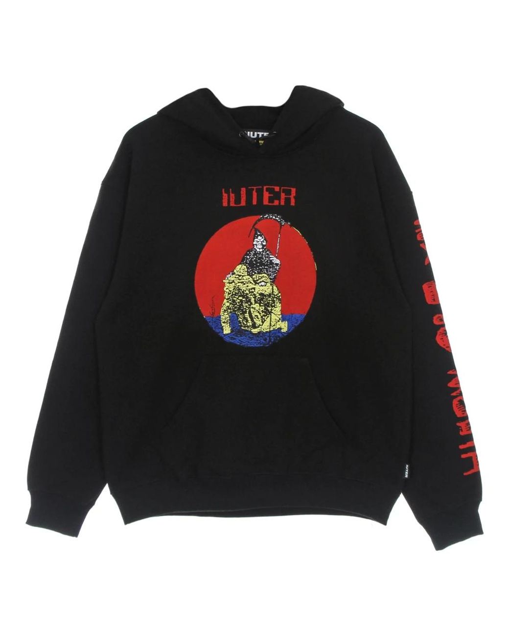 Iuter Hoodies & Sweatvesten ,Zwart ,Katoen Demon Hoodie Lichtgewicht Sweatshirt Zwart in het Black voor heren