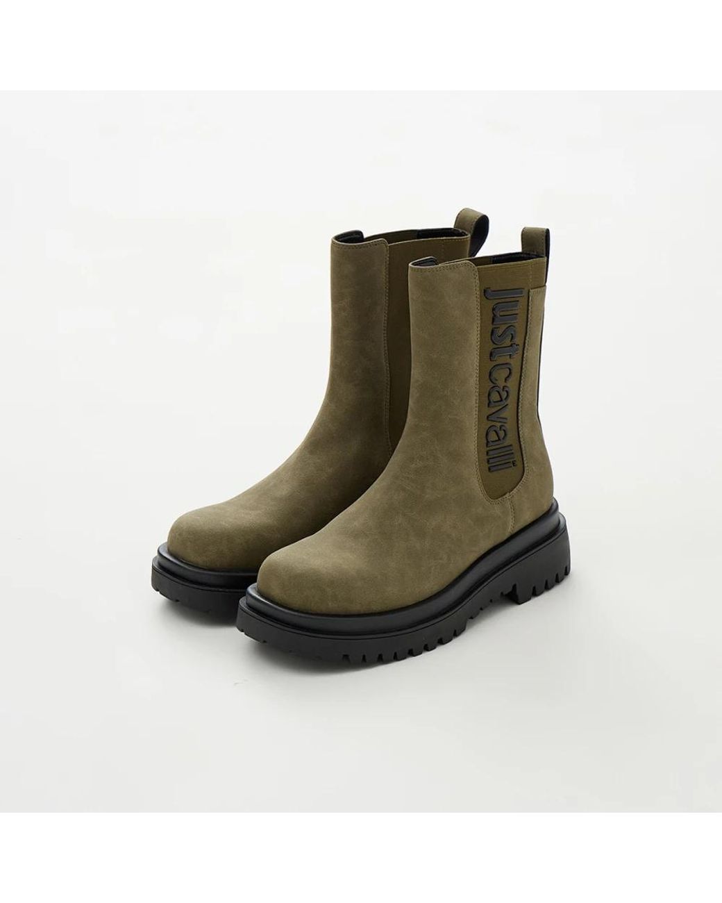 Just Cavalli Green Chelsea Boots