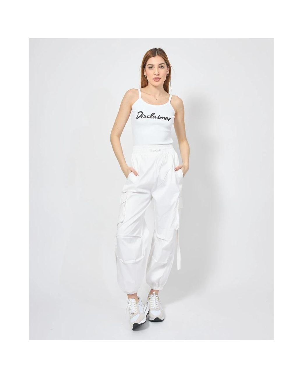 DISCLAIMER White Straight Trousers