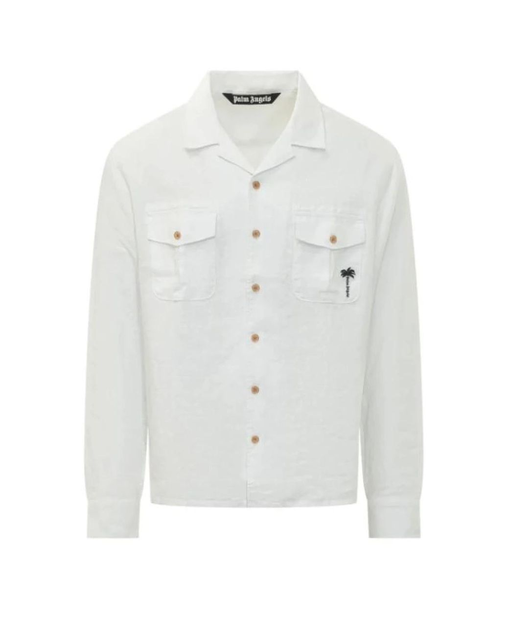 Palm Angels White Denim Shirts for men