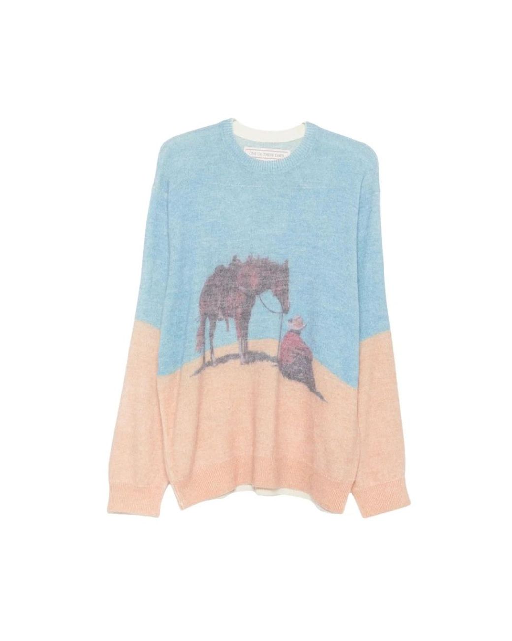 One Of These Days Blue Round-Neck Knitwear for men