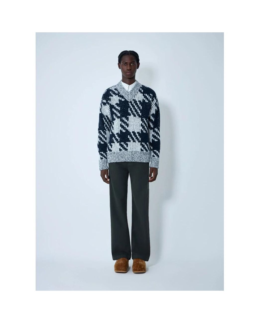 Dries Van Noten Blue V-Neck Knitwear for men