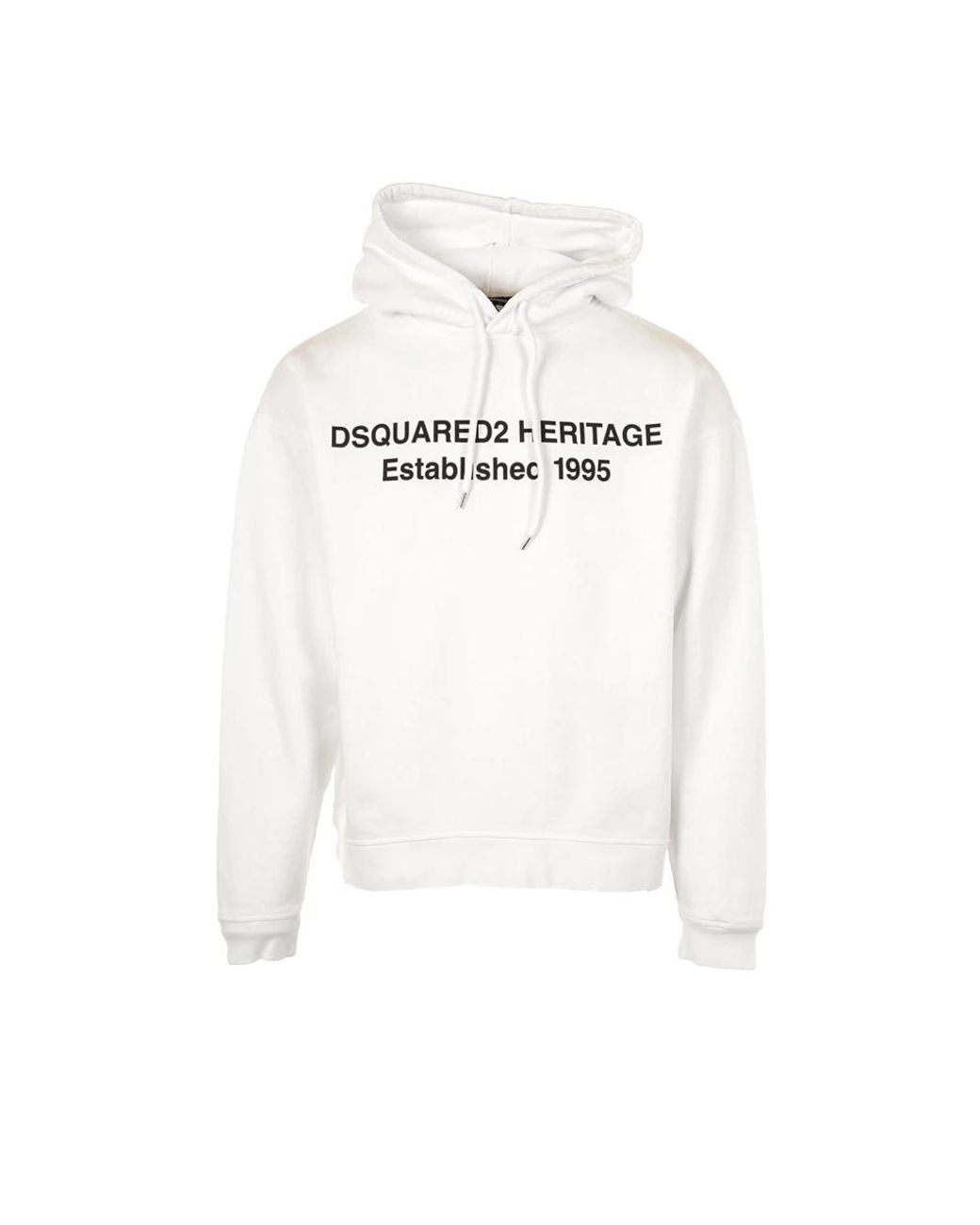 DSquared² Hoodies & Sweatvesten ,Wit ,Witte Relax Fit Hoodie Sweaters in het White voor heren