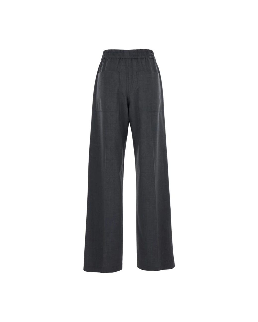 Brunello Cucinelli Gray Wide Trousers