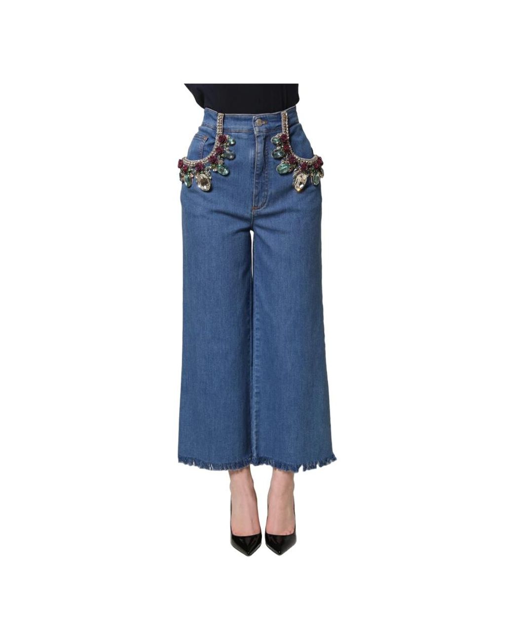 Dolce & Gabbana Blue Cropped Jeans
