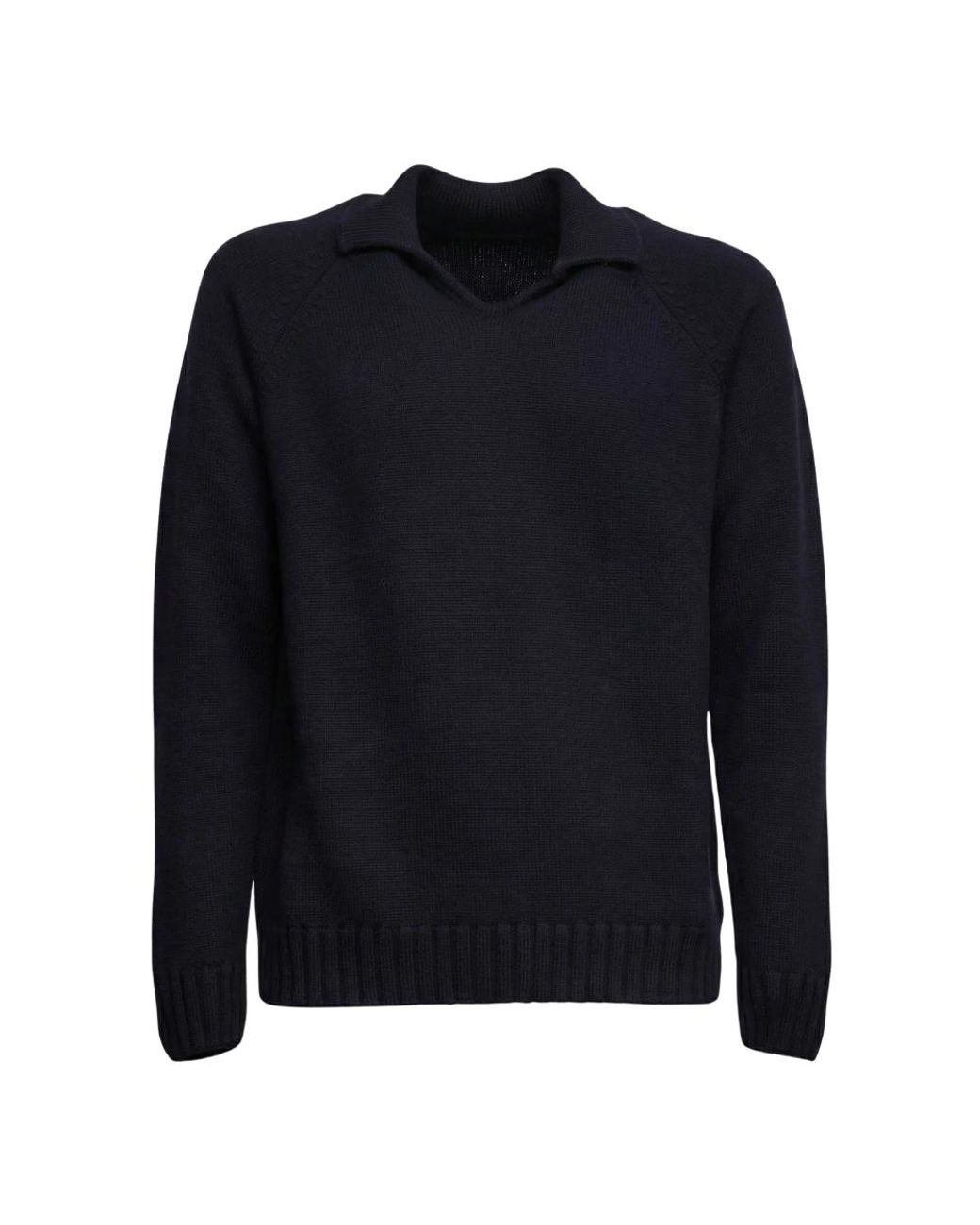 Zanone Blue V-Neck Knitwear for men