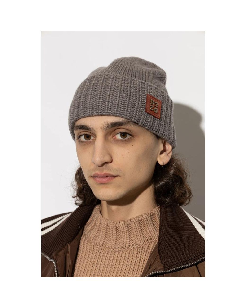 DSquared² Gray Beanies for men