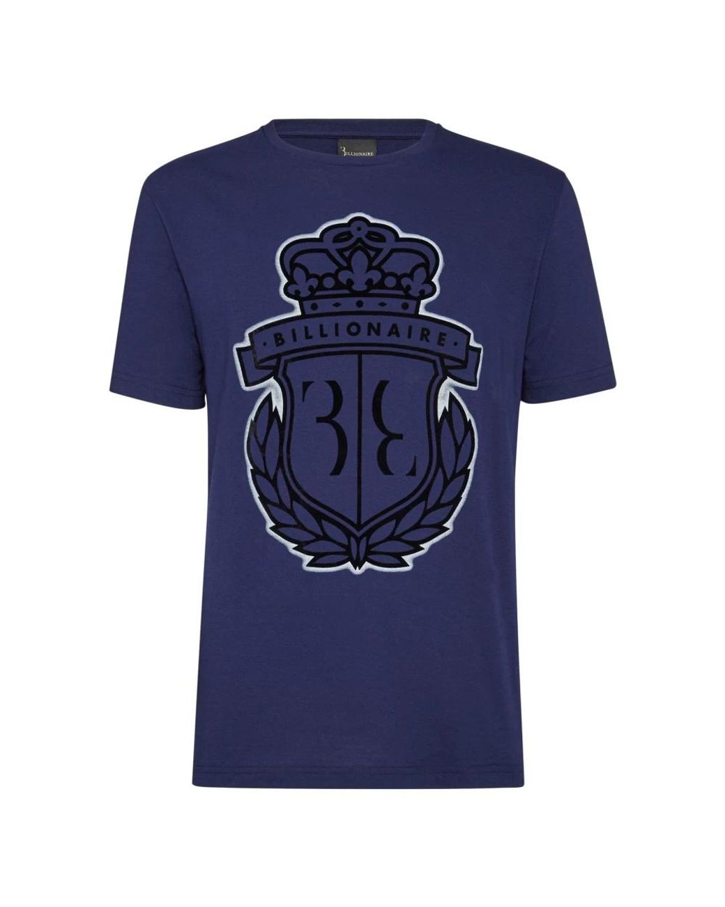 Billionaire Tops ,Blauw ,Katoen T-Shirt Ronde Hals Crest in het Blue voor heren