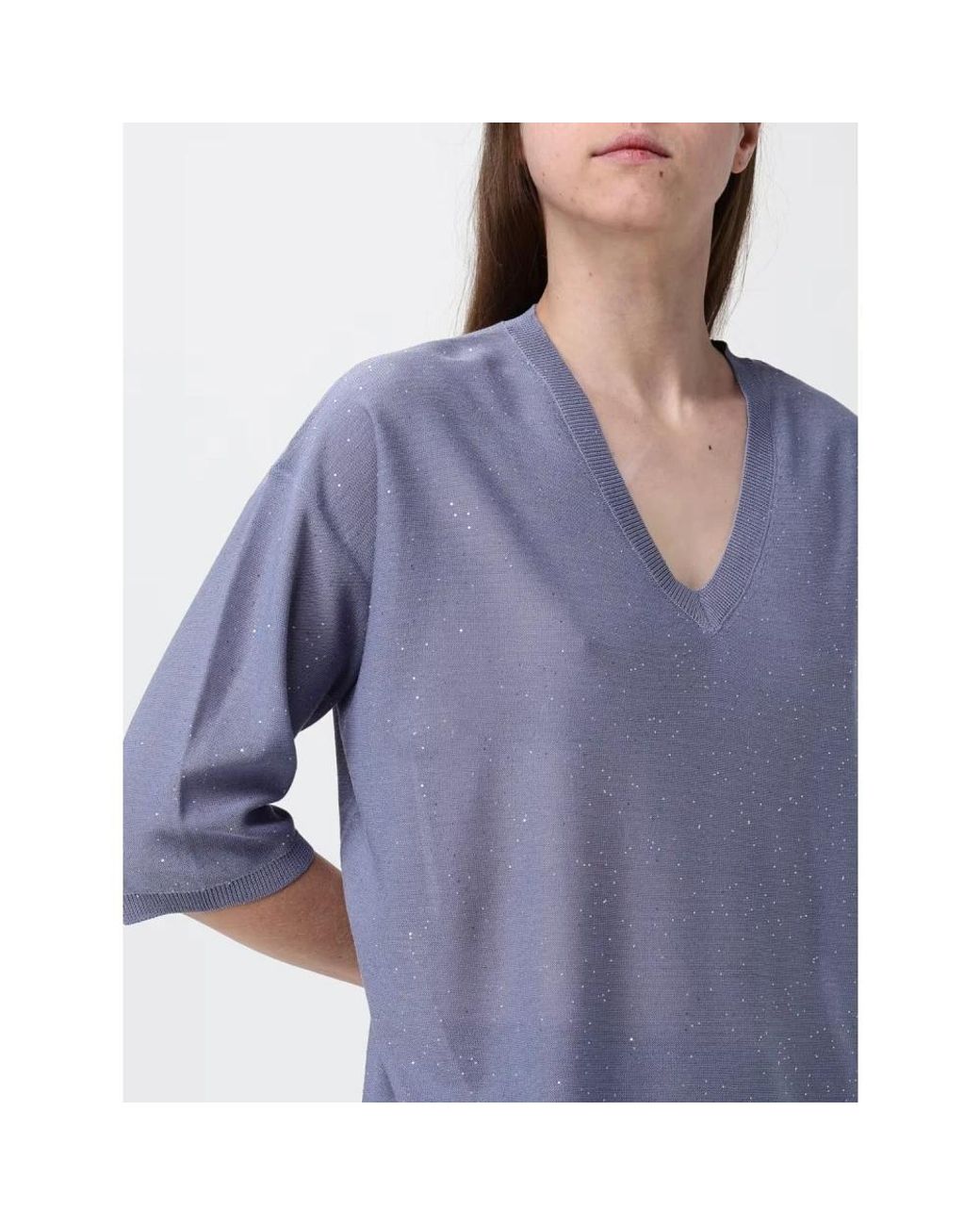 Kangra Blue V-Neck Knitwear