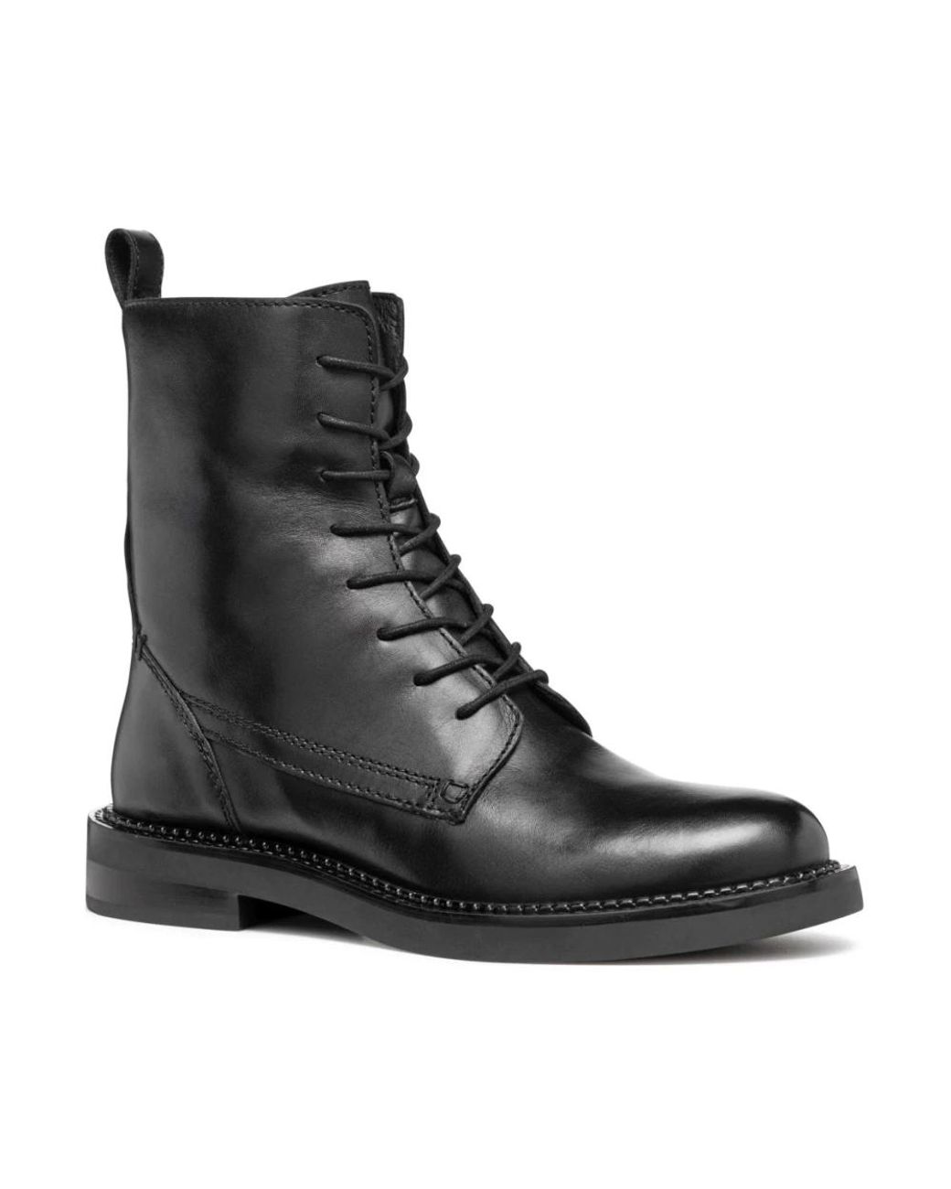 Geox Black Lace-Up Boots