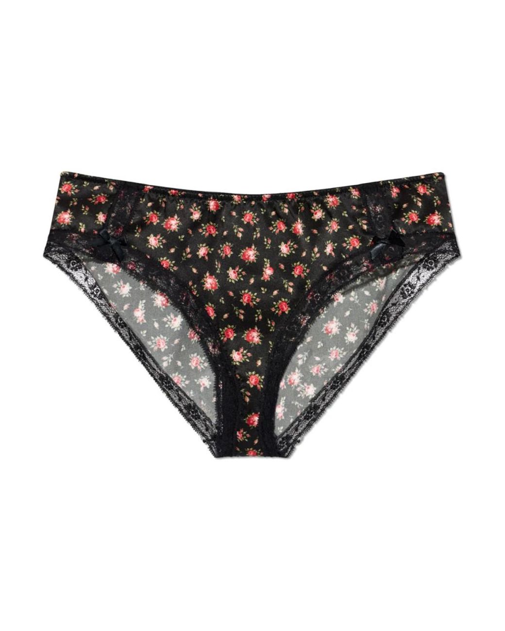 Dolce & Gabbana Ondergoed ,Zwart ,Katoen Zijden Bloemen Briefs in het Black