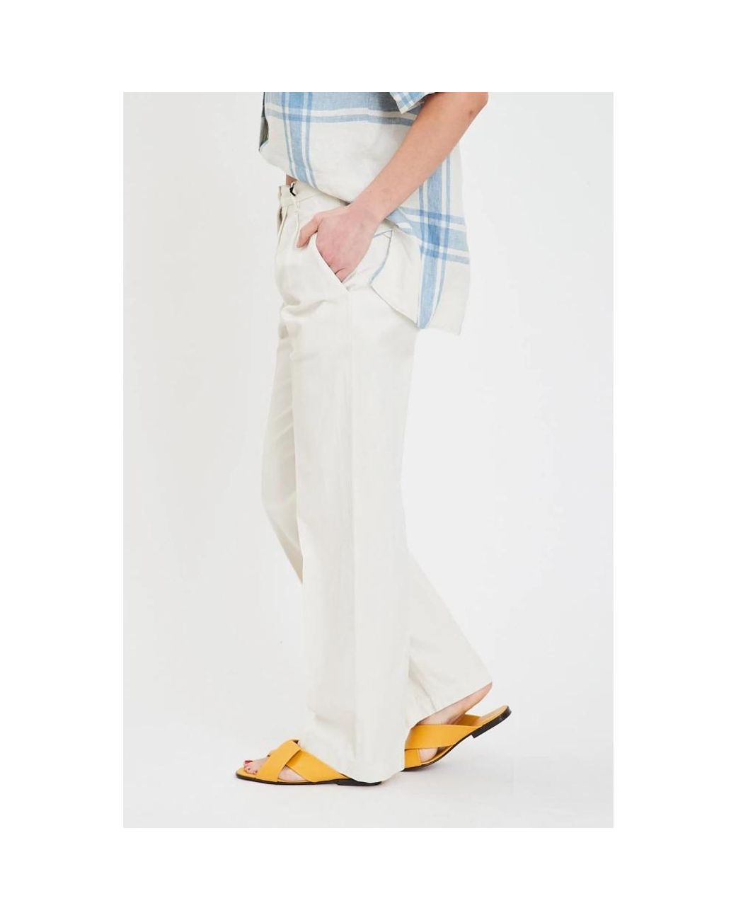 Aspesi White Straight Trousers