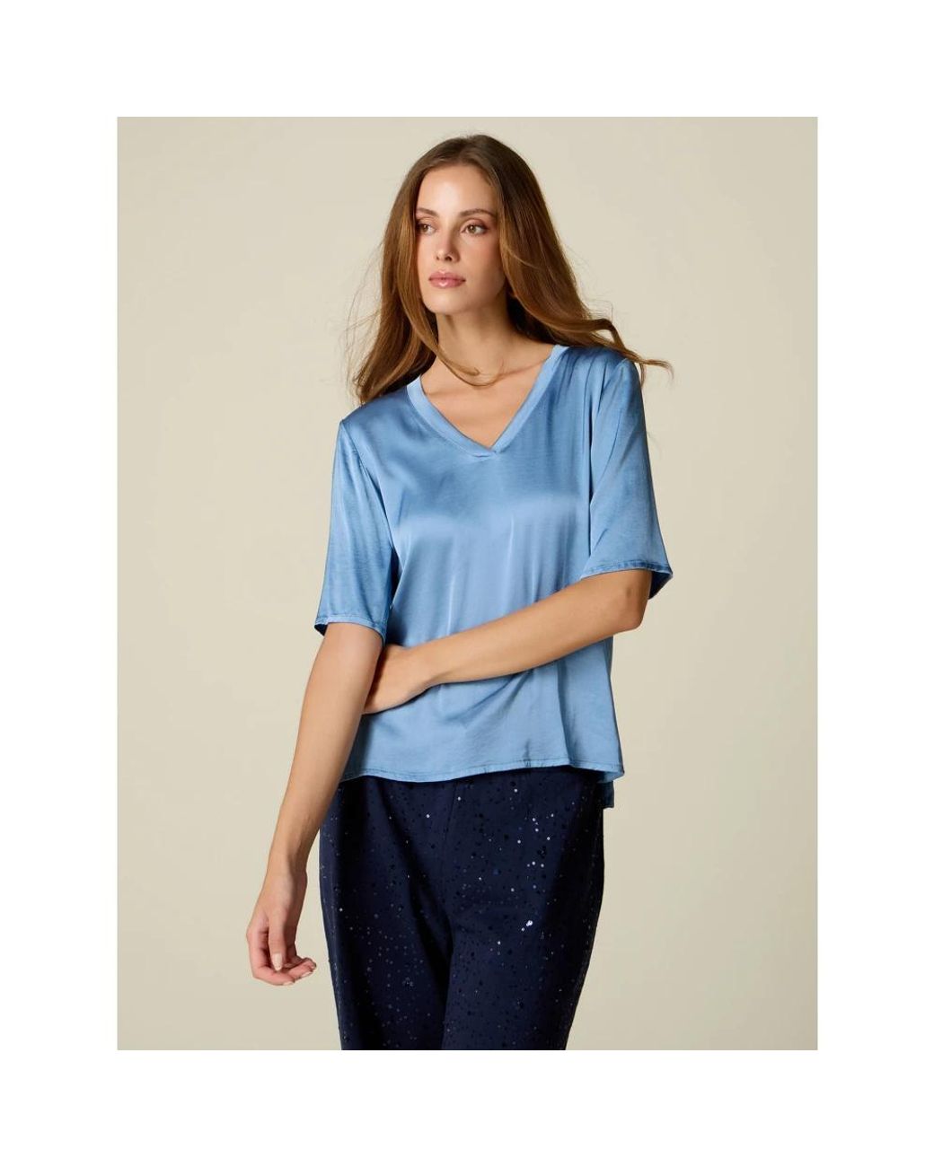 Blouses Oltre de color Blue