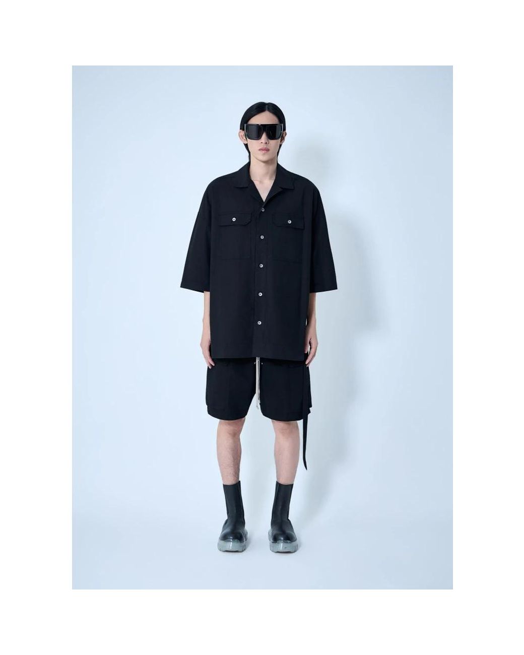 Rick Owens Blue Short Sleeve Shirts for men