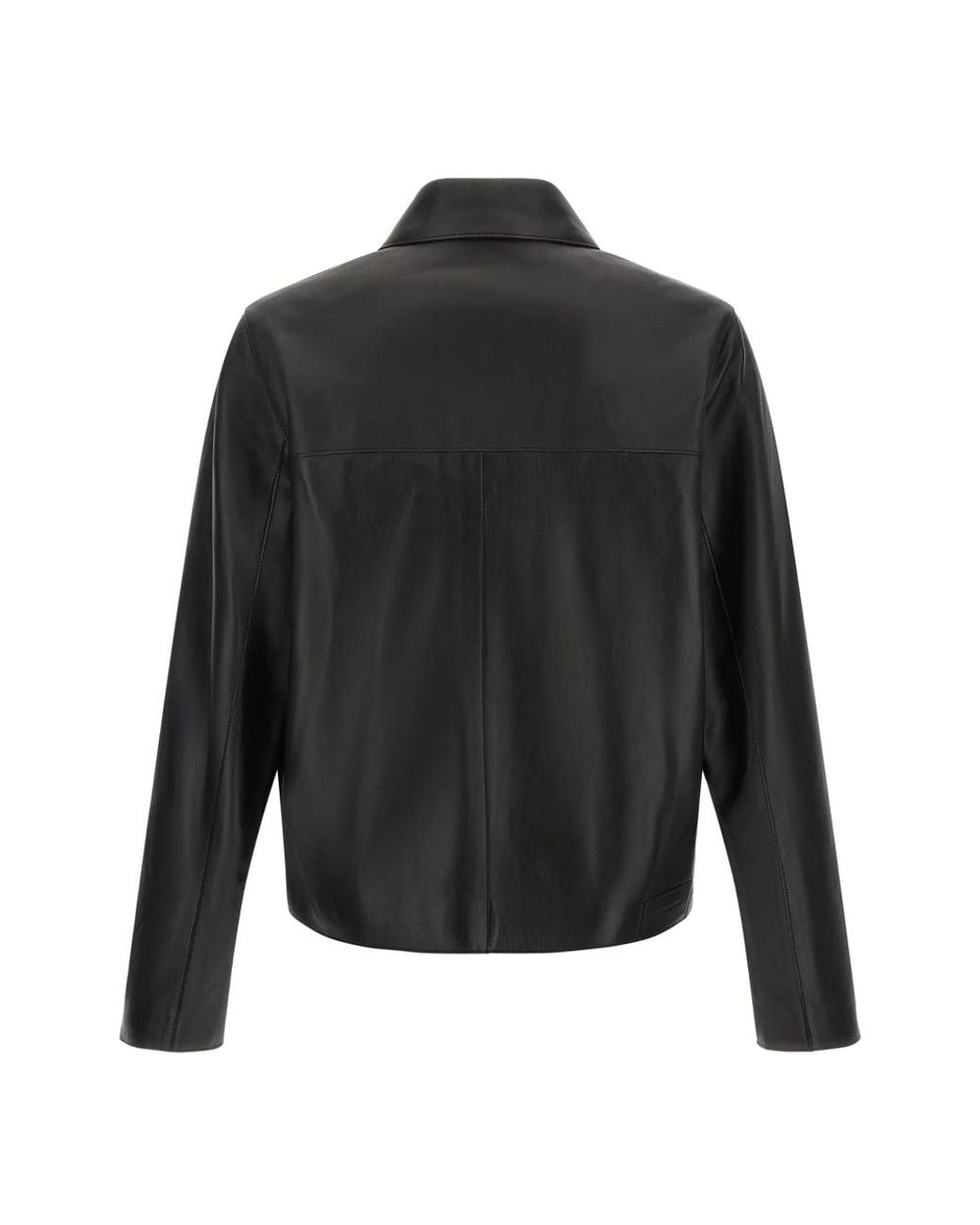 AMI Black Leather Jackets for men