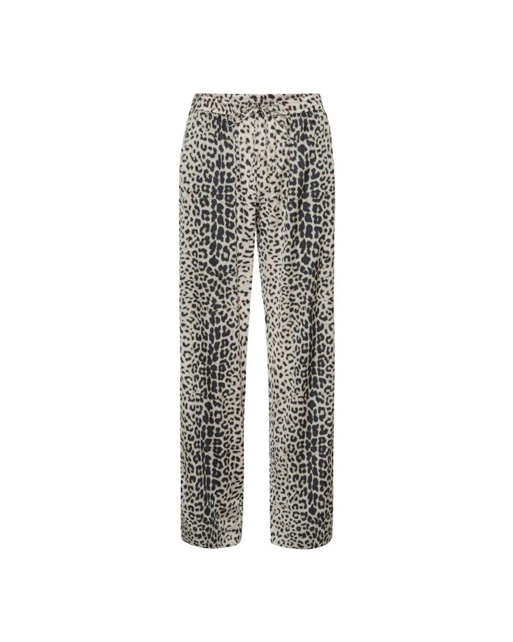 Karmamia Broeken ,Bruin ,Polyester Luipaardprint Straight-Leg Broek Lou 2122 in het Gray