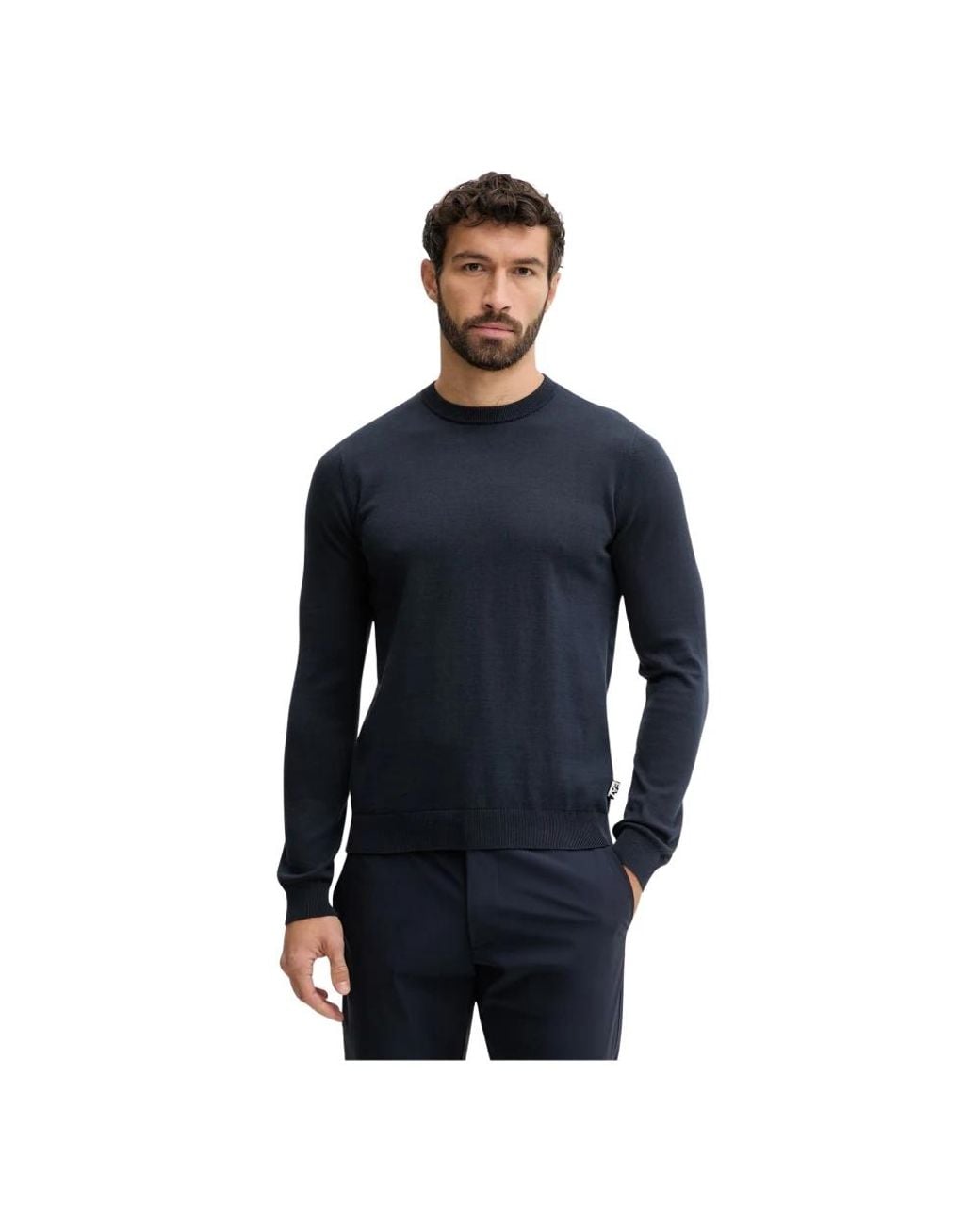 EA7 Rundhals-Strickpullover in Blue für Herren