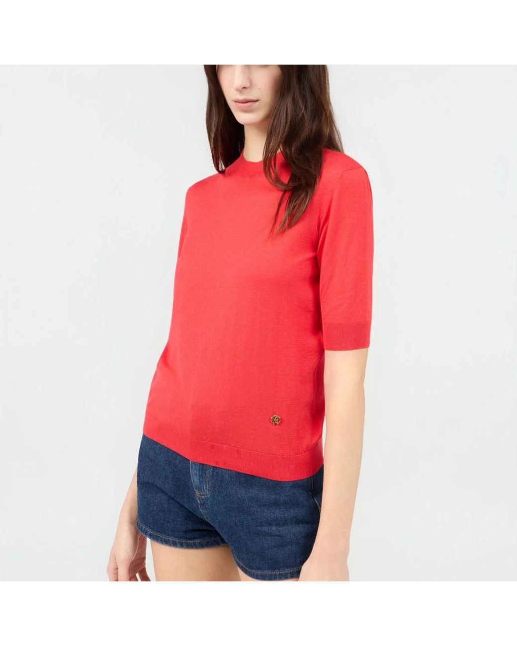 Roberto Cavalli Pink Round-Neck Knitwear