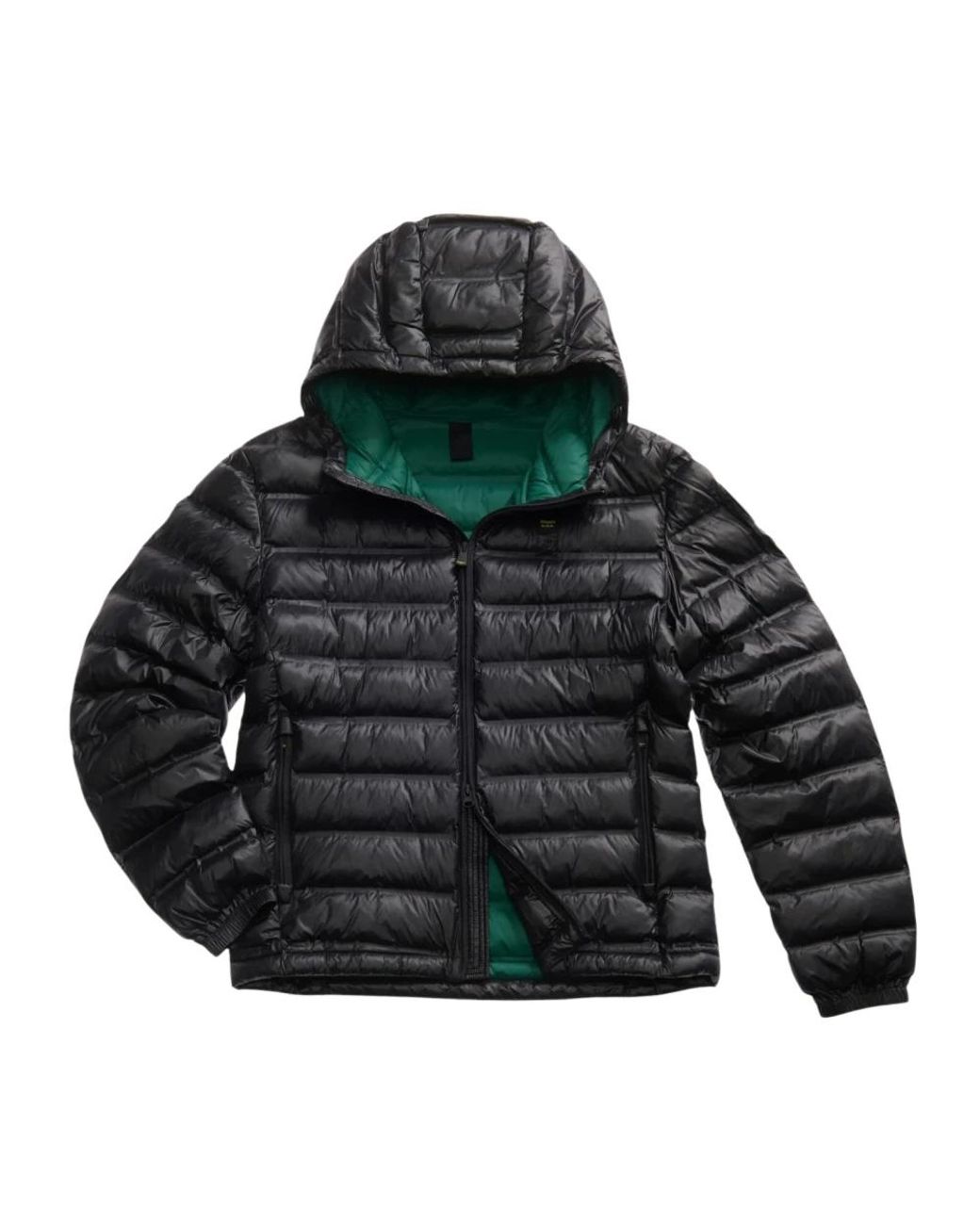 Blauer Jassen ,Zwart ,Gewatteerd Herenjack Met Capuchon in het Green voor heren