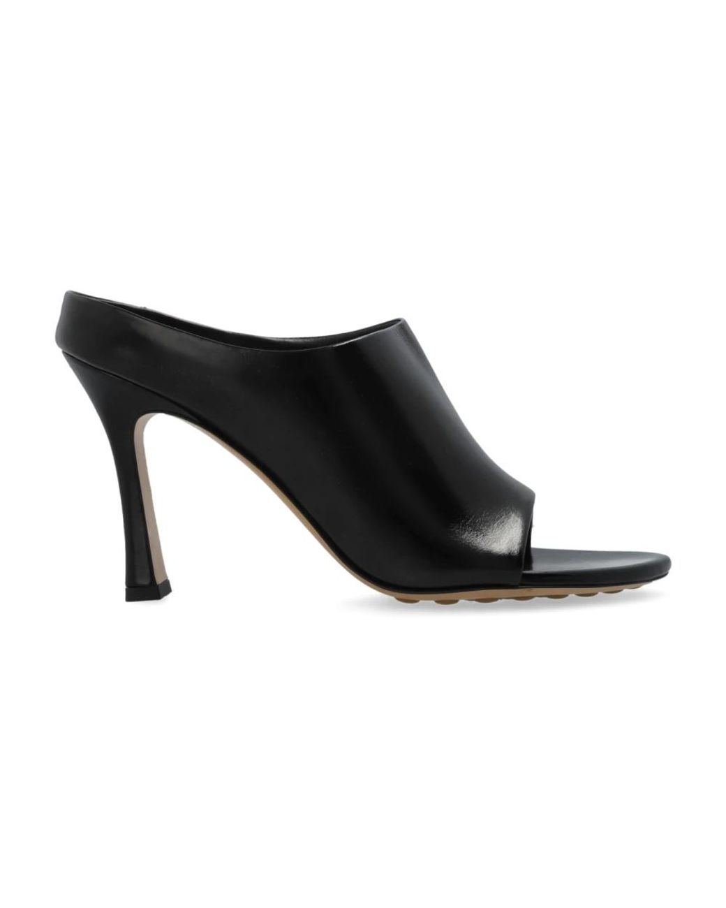 Bottega Veneta Black Heeled Mules