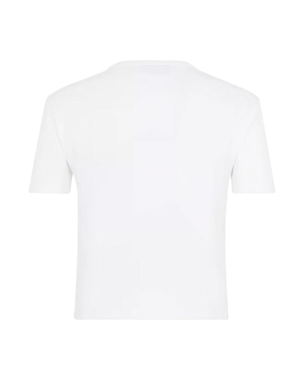 Fendi White Embroidered Cotton Crewneck Top