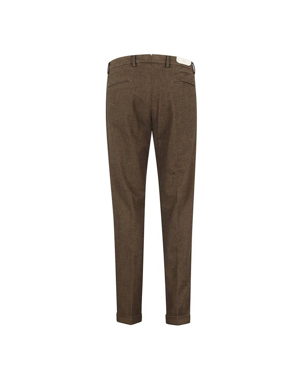 BRIGLIA Brown Suit Trousers for men