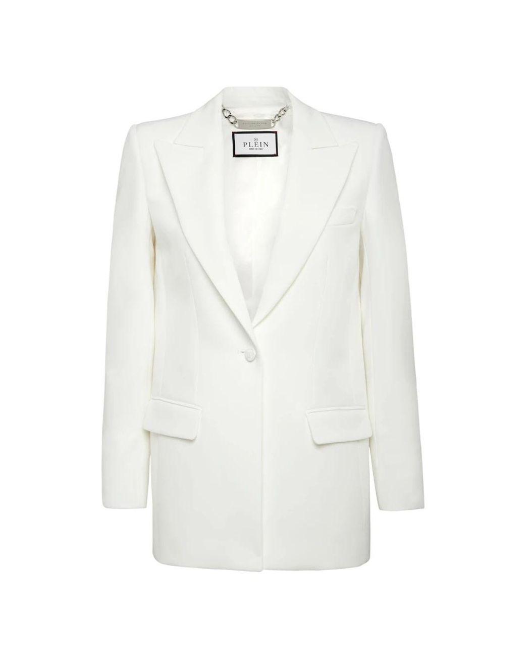 Philipp Plein Jassen ,Wit ,Leer Stretch Cady Blazer in het White