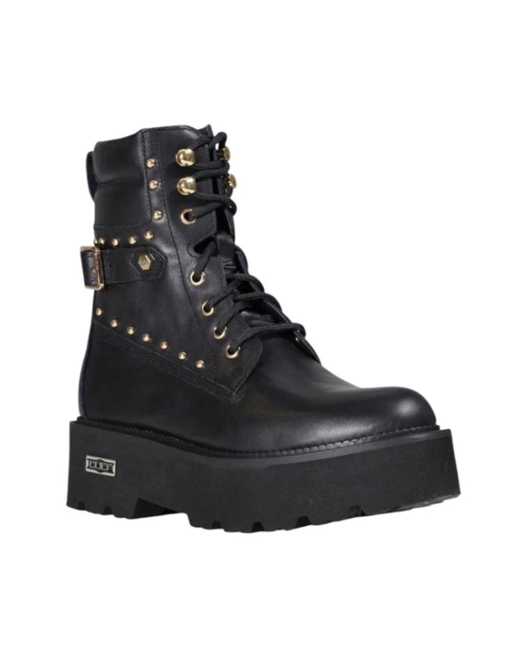 Cult Black Lace-Up Boots