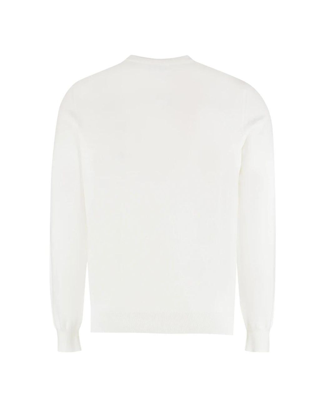 THE (Alphabet) White Round-Neck Knitwear for men