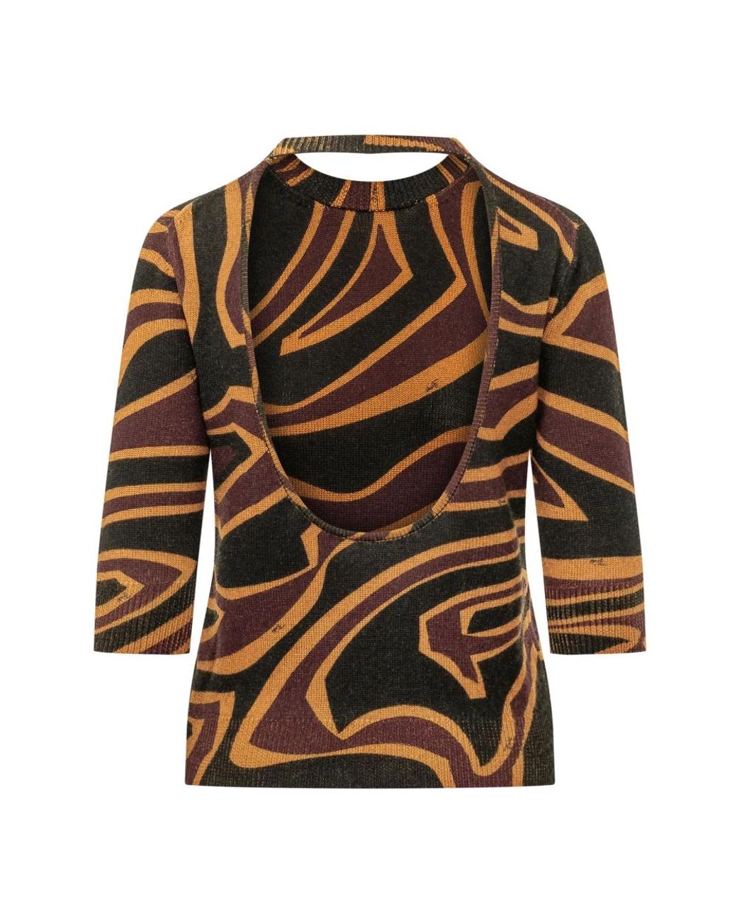 Emilio Pucci Brown Round-Neck Knitwear