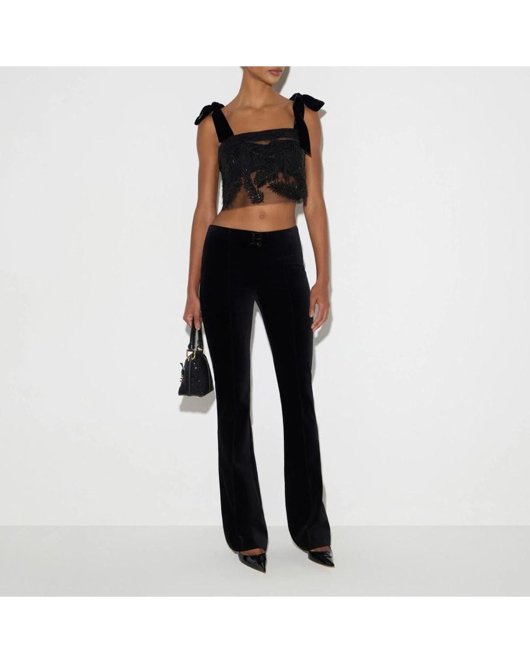Elisabetta Franchi Black Wide Trousers