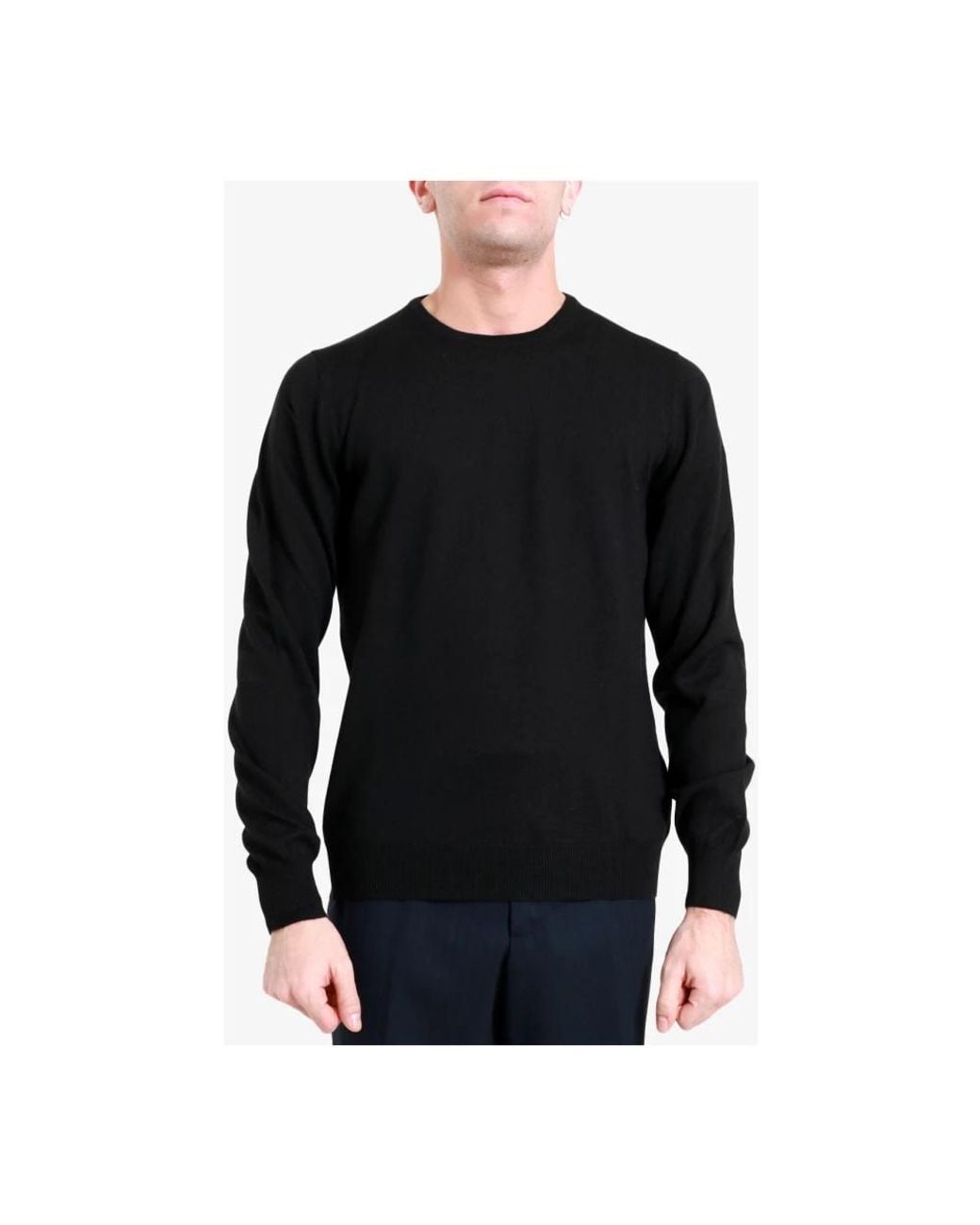 Tagliatore Black Round-Neck Knitwear for men
