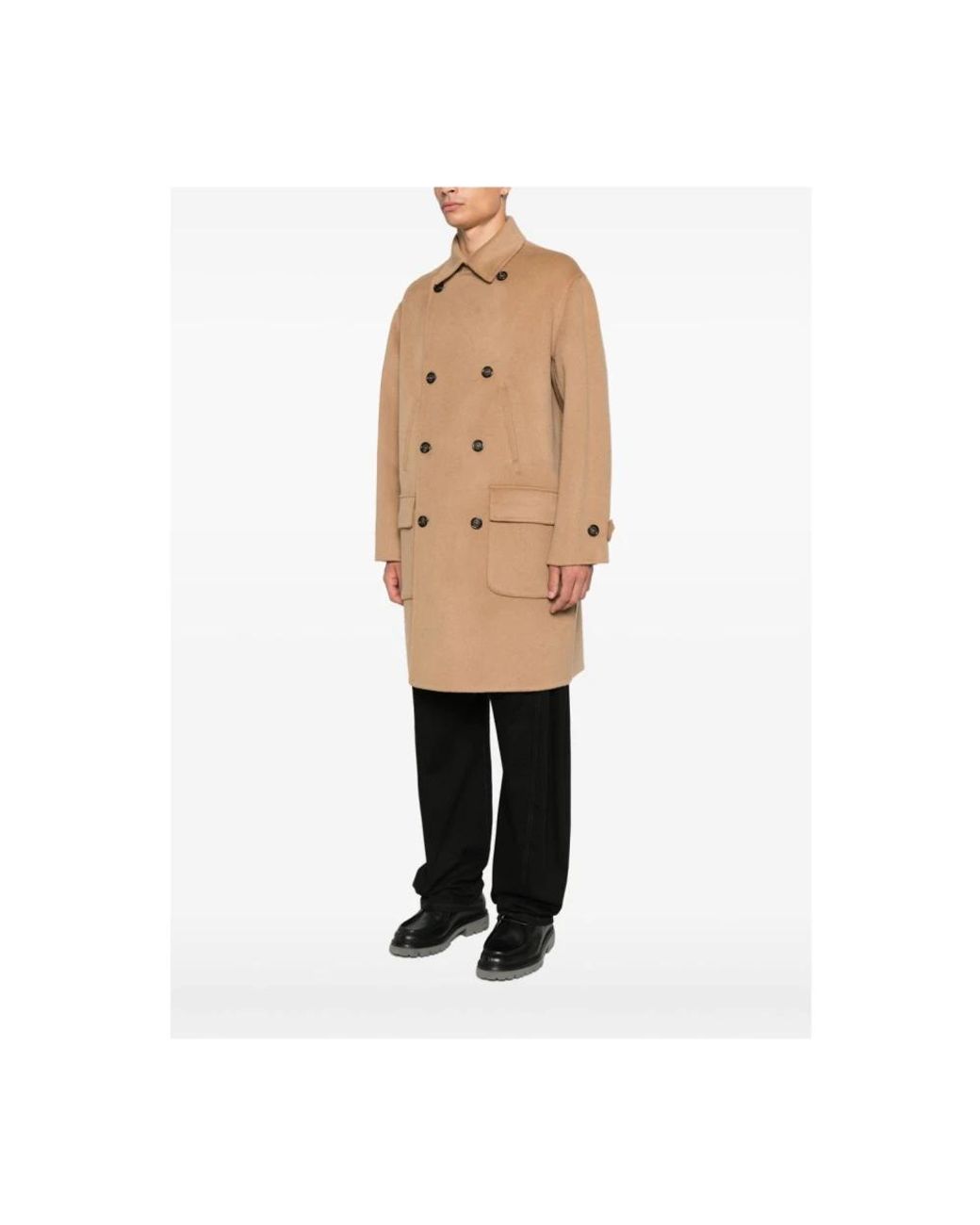Paolo Pecora Natural Double-Breasted Coats for men