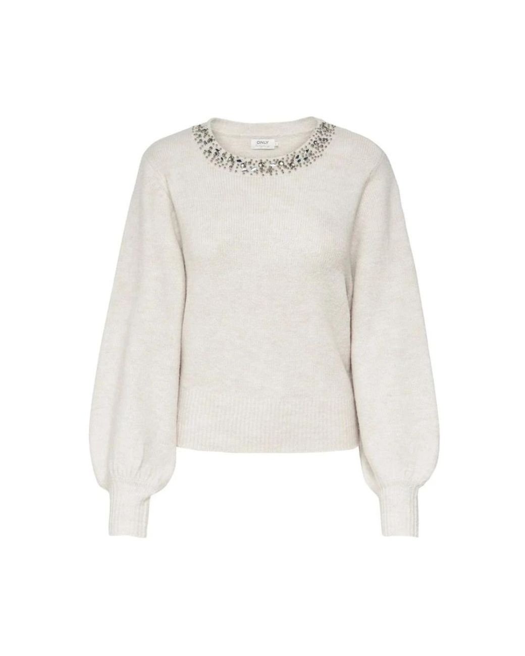 ONLY White Round-Neck Knitwear