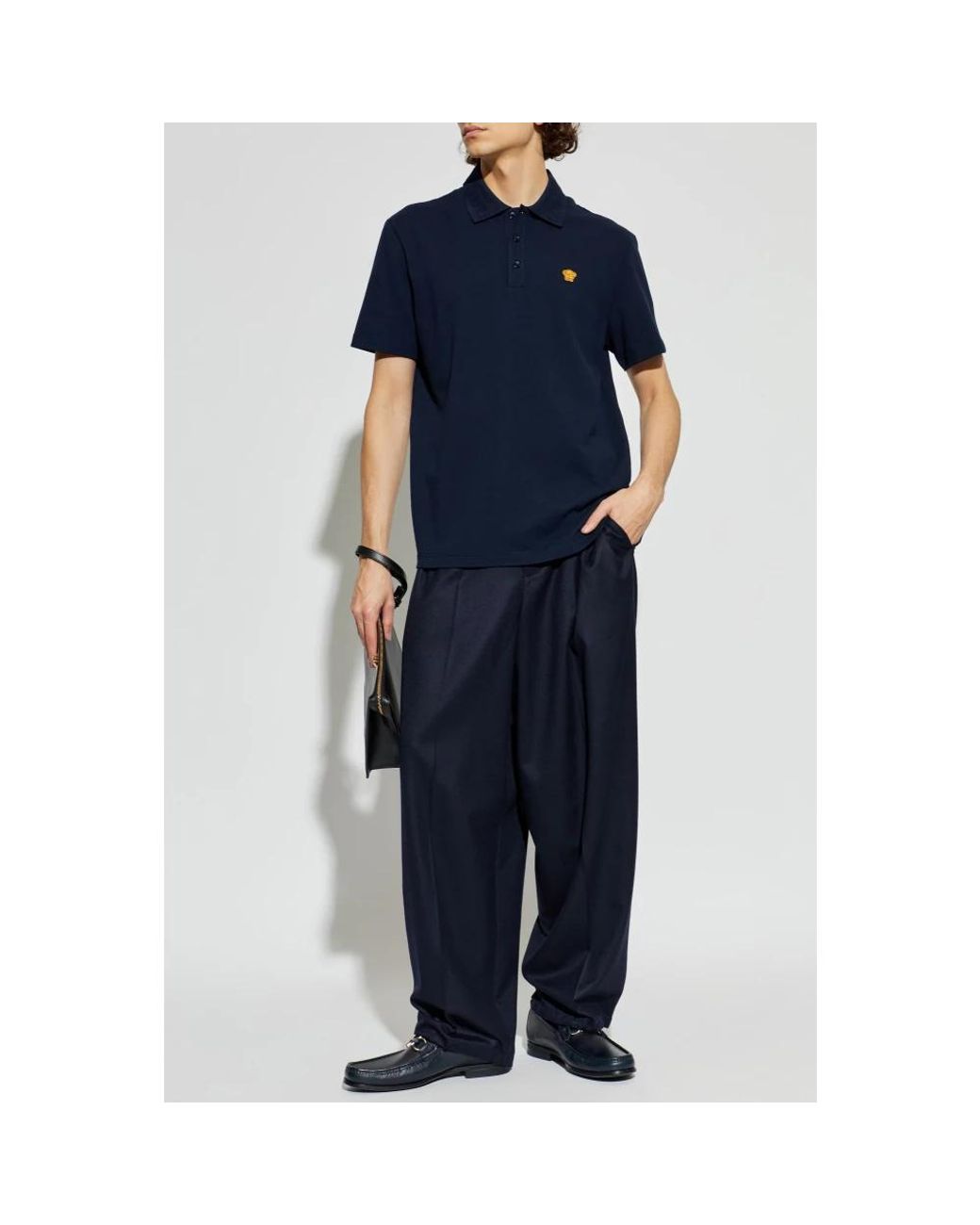 Polo Shirts Versace de hombre de color Blue