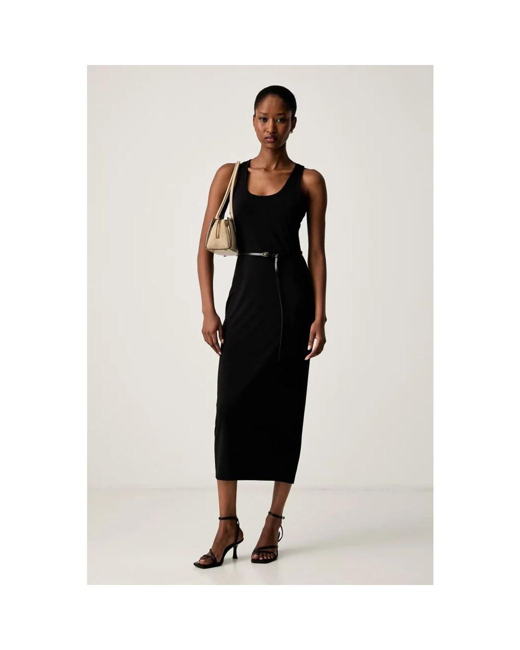 Midi Dresses Michael Kors de color Black