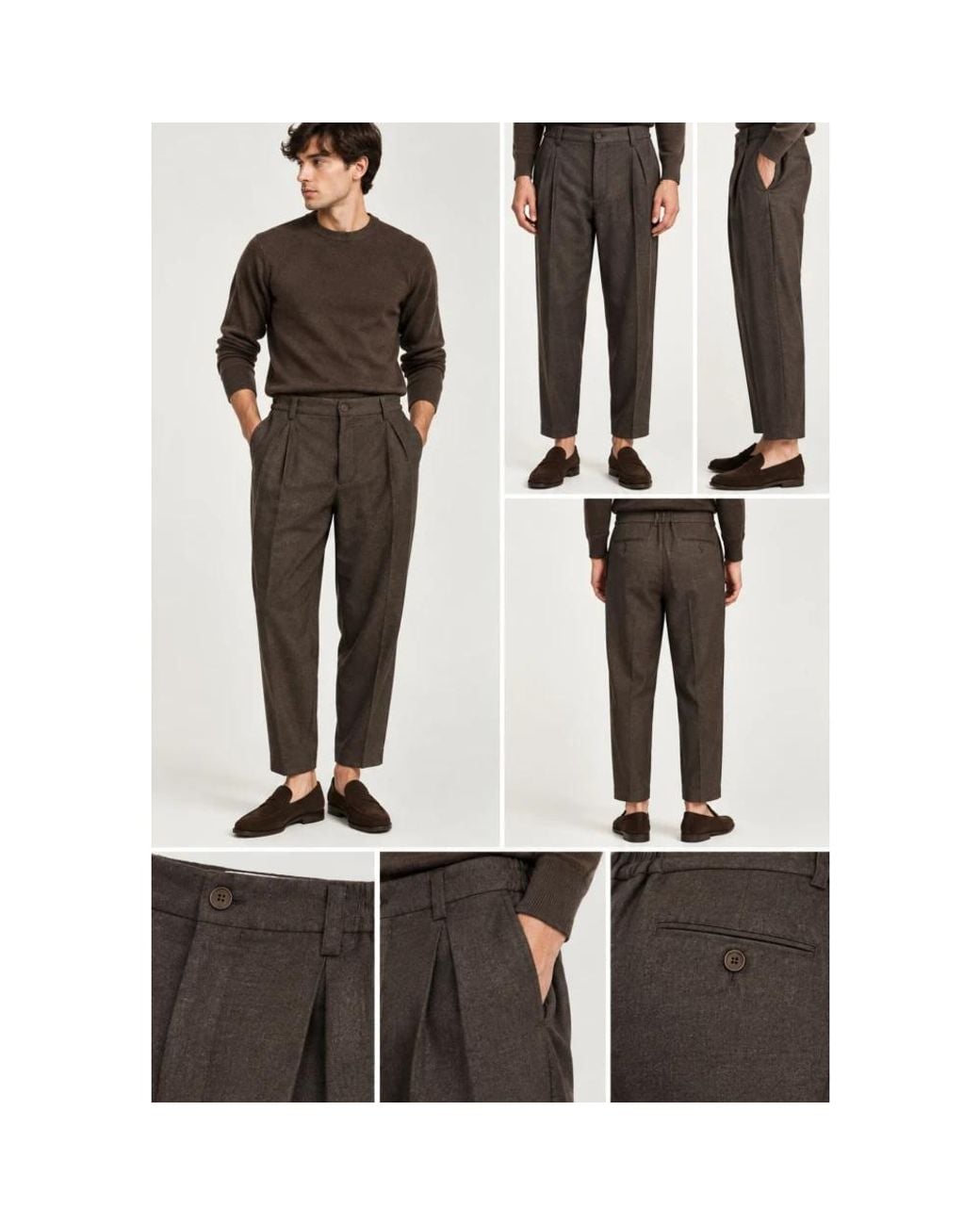 BRIGLIA Gray Cropped Trousers for men