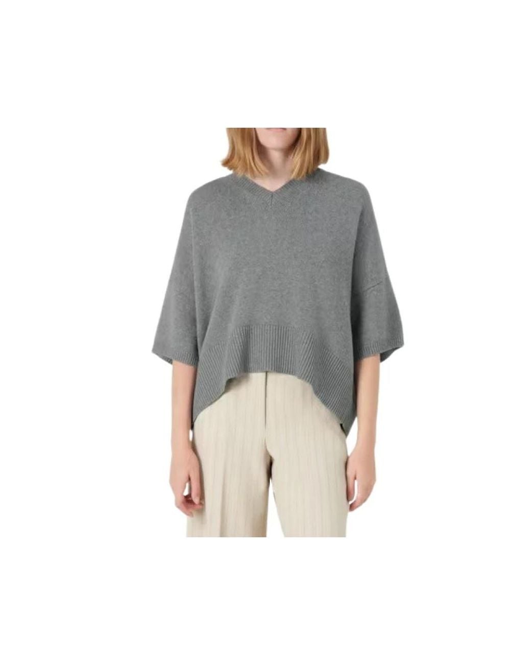Marella Gray V-Neck Knitwear