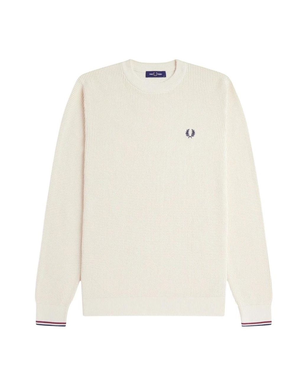 Fred Perry White Round-Neck Knitwear for men