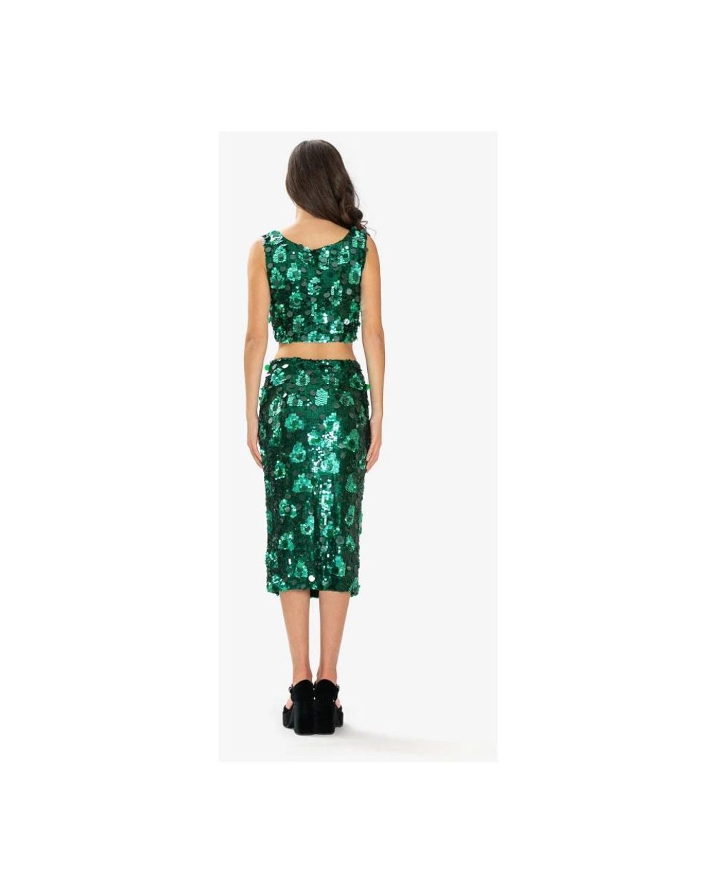 P.A.R.O.S.H. Green Sleeveless Tops