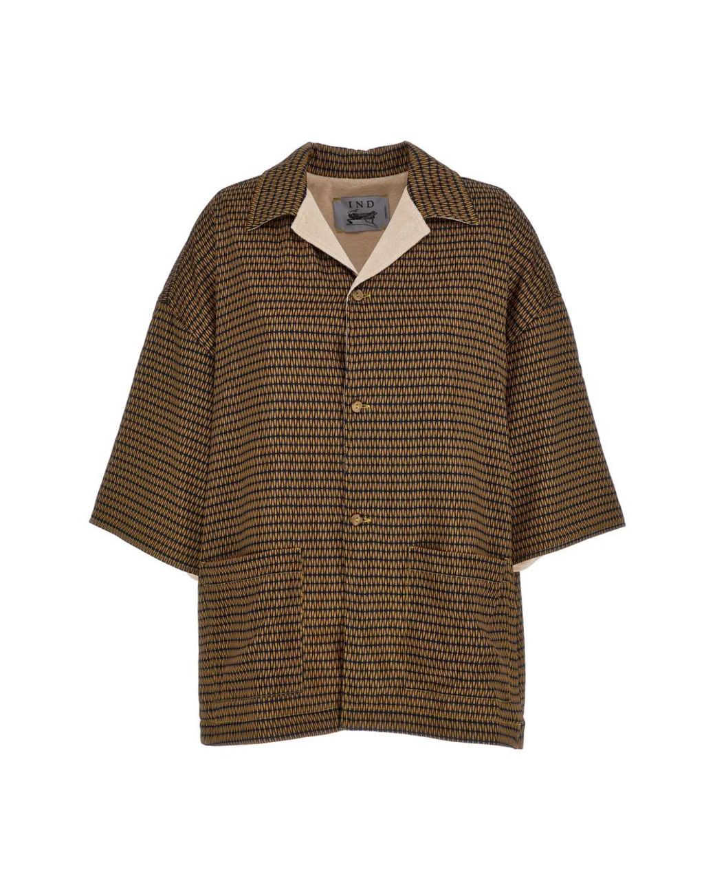 Indacum Brown Short Sleeve Shirts for men