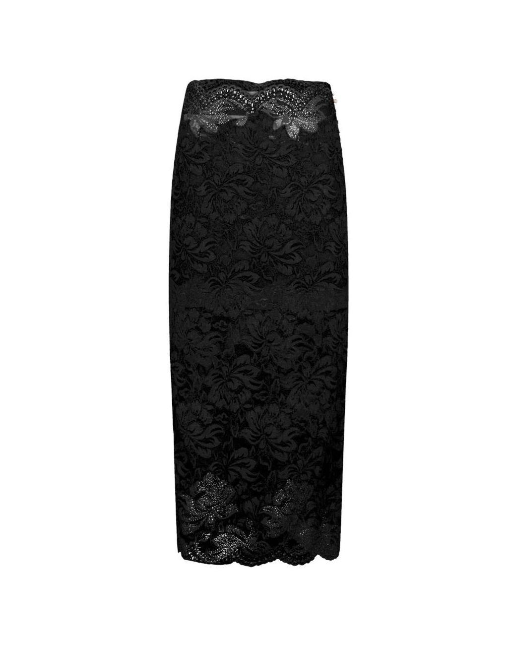 Rabanne Rokken ,Zwart ,Studded Lace Midi Rok in het Black