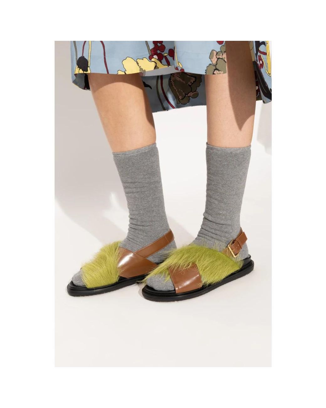 Flat Sandals Marni en coloris Green