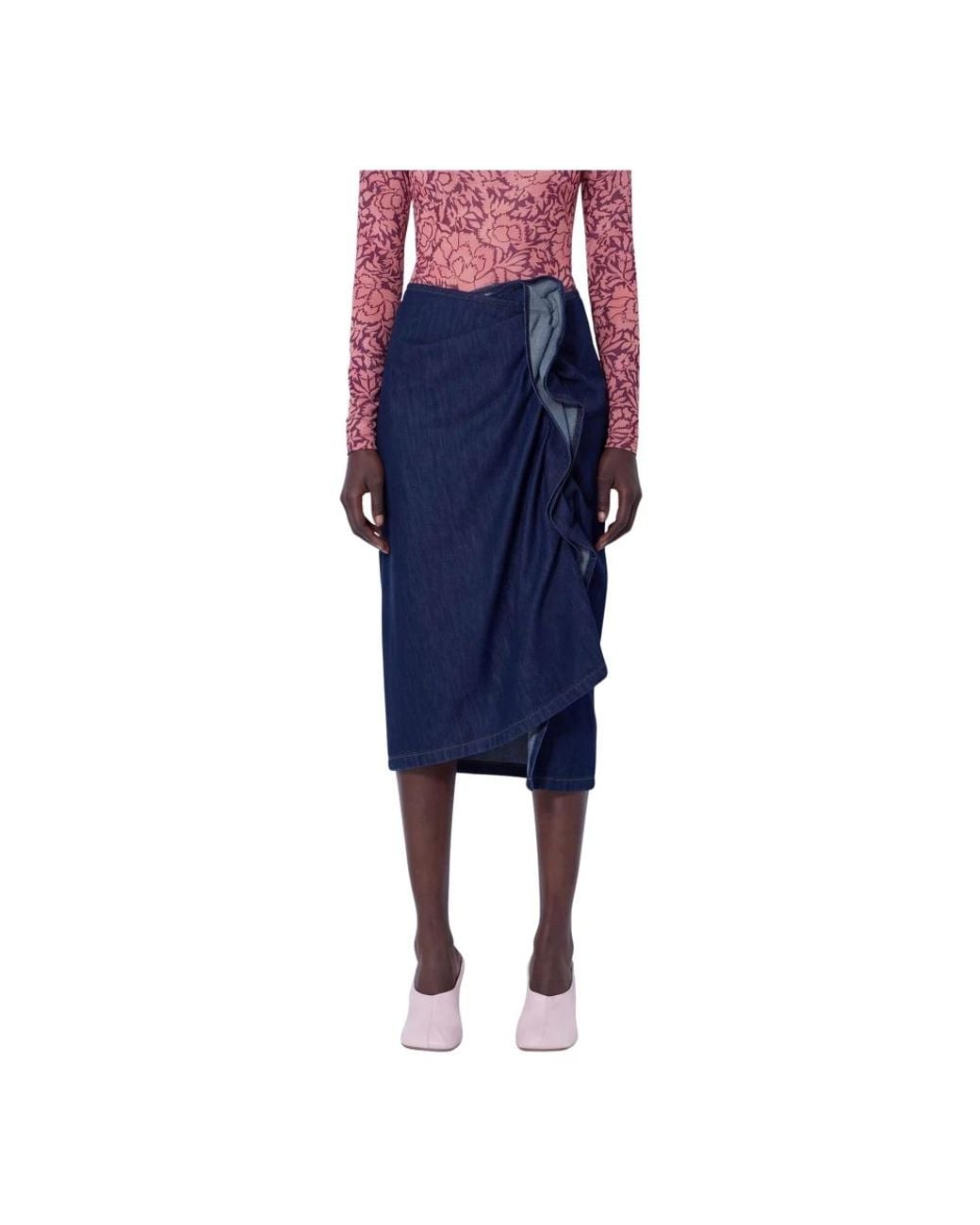 Dries Van Noten Blue Denim Skirts
