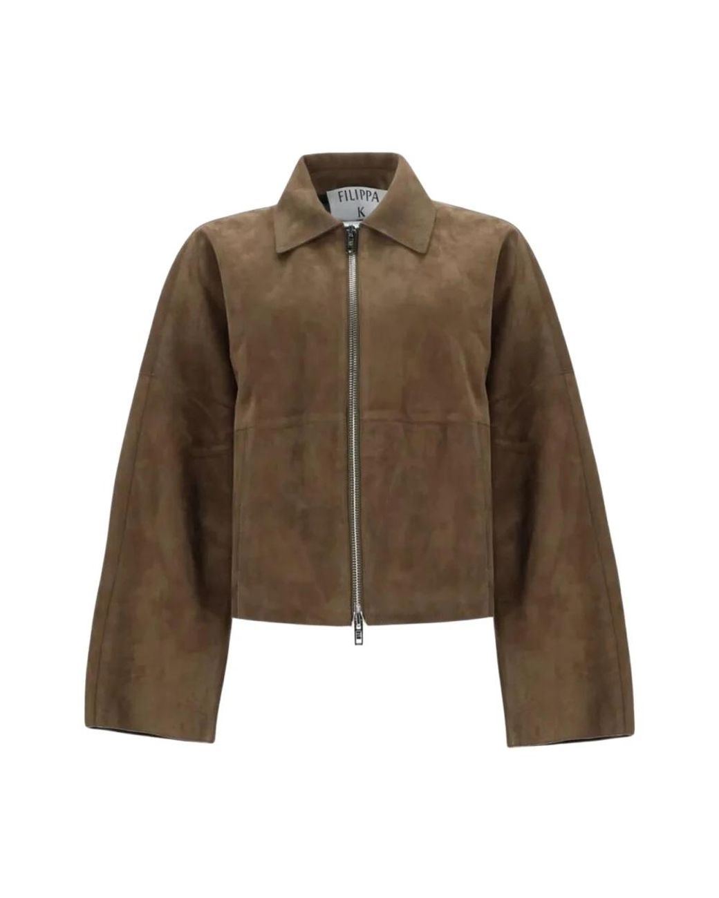 Filippa K Suede Cropped Jacket in het Green