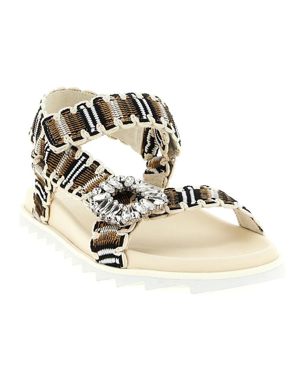 Roger Vivier Metallic Flat Sandals