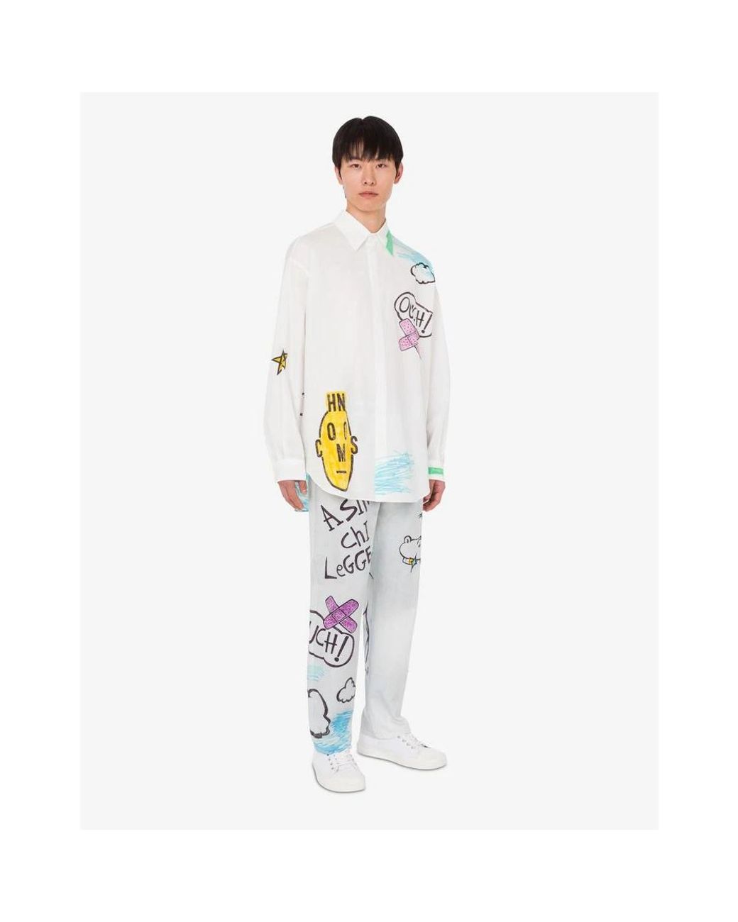 Moschino White Straight Fit Jeans for men