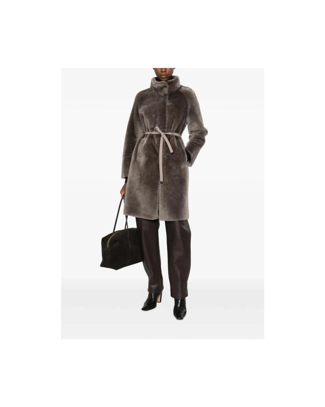Suprema Brown Belted Coats